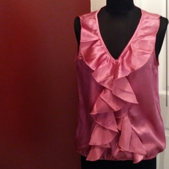 💕silk ruffle top🎀 - Picture 1 of 2